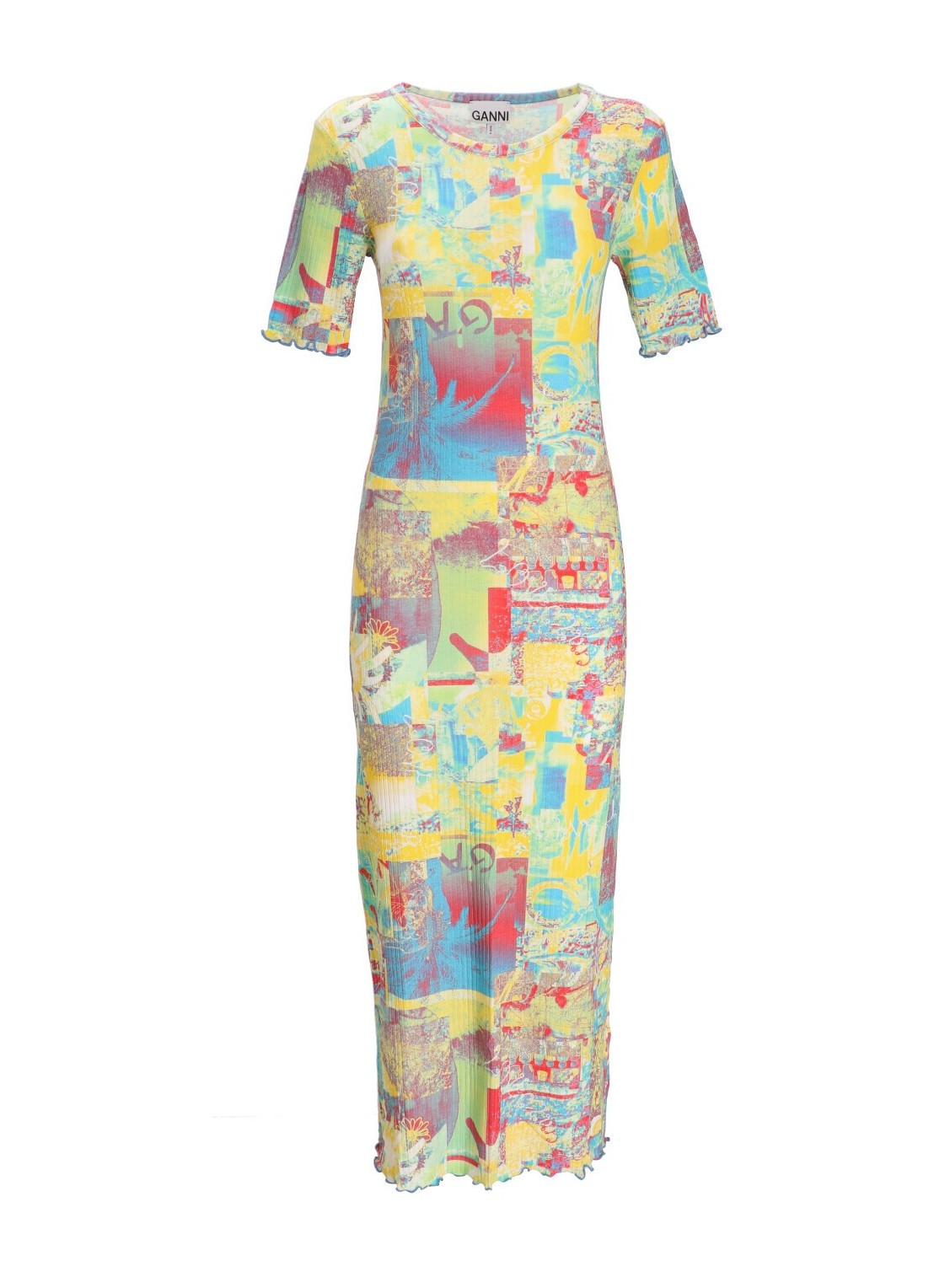 Printed Rib Jersey Maxi Dress