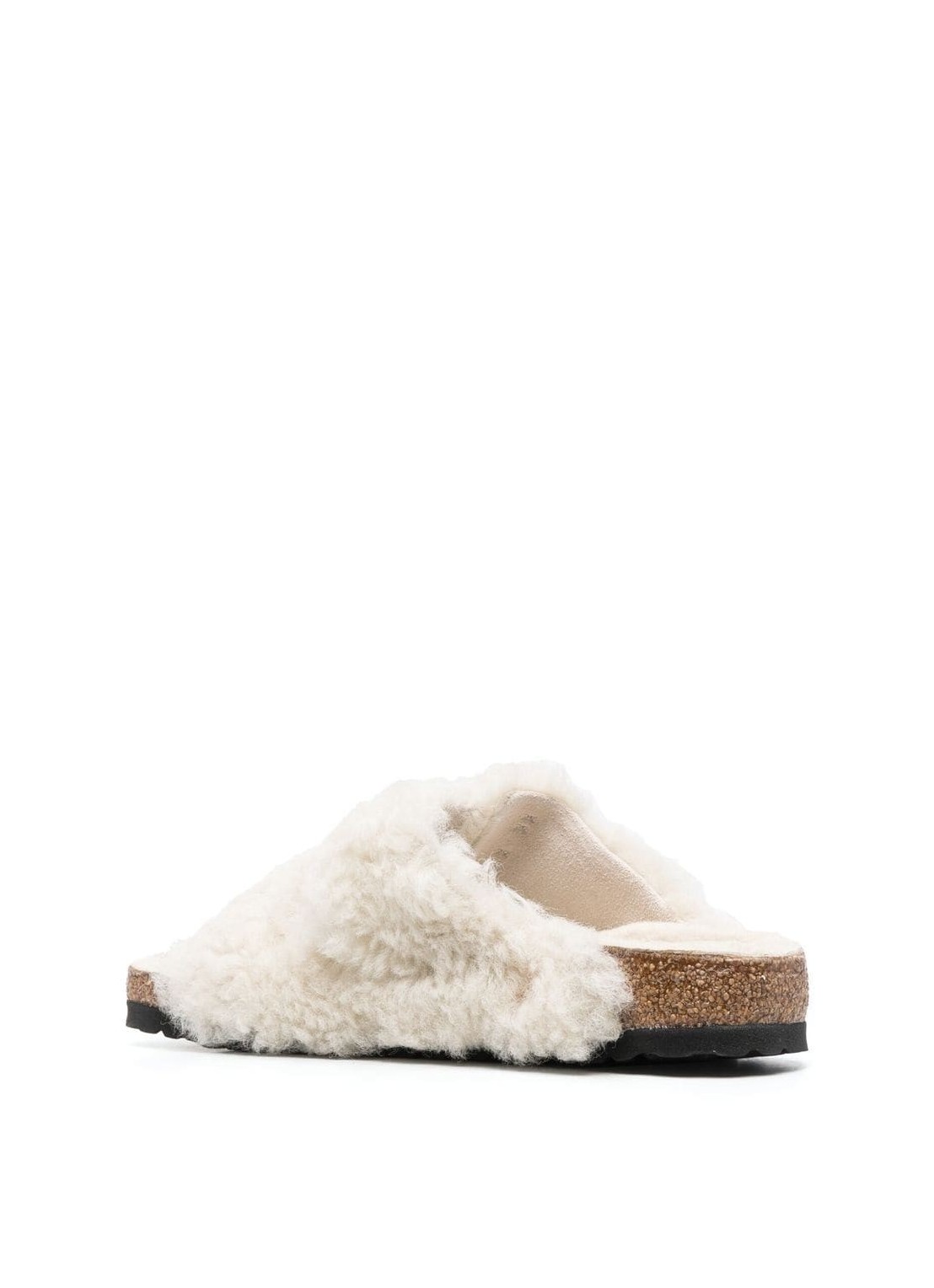 birkenstock flat shoe woman arizona bb shearling teddy eggshell laf ...