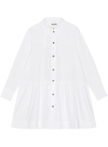 Cotton Poplin Mini Shirt Dress