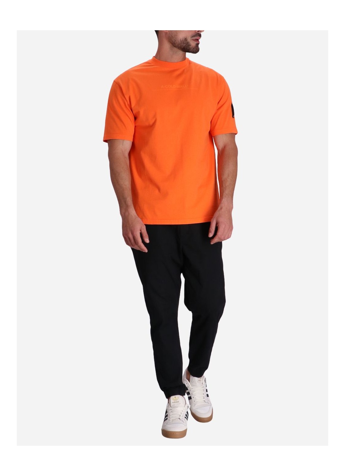 a-cold-wall* t-shirt man discourse t-shirt acwmts187 rich orange