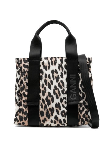Recycled tech Small Tote Print Leopard