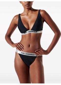 karl lagerfeld bikini bra womanlogo triangle top w/ elastic - 240w2218 999