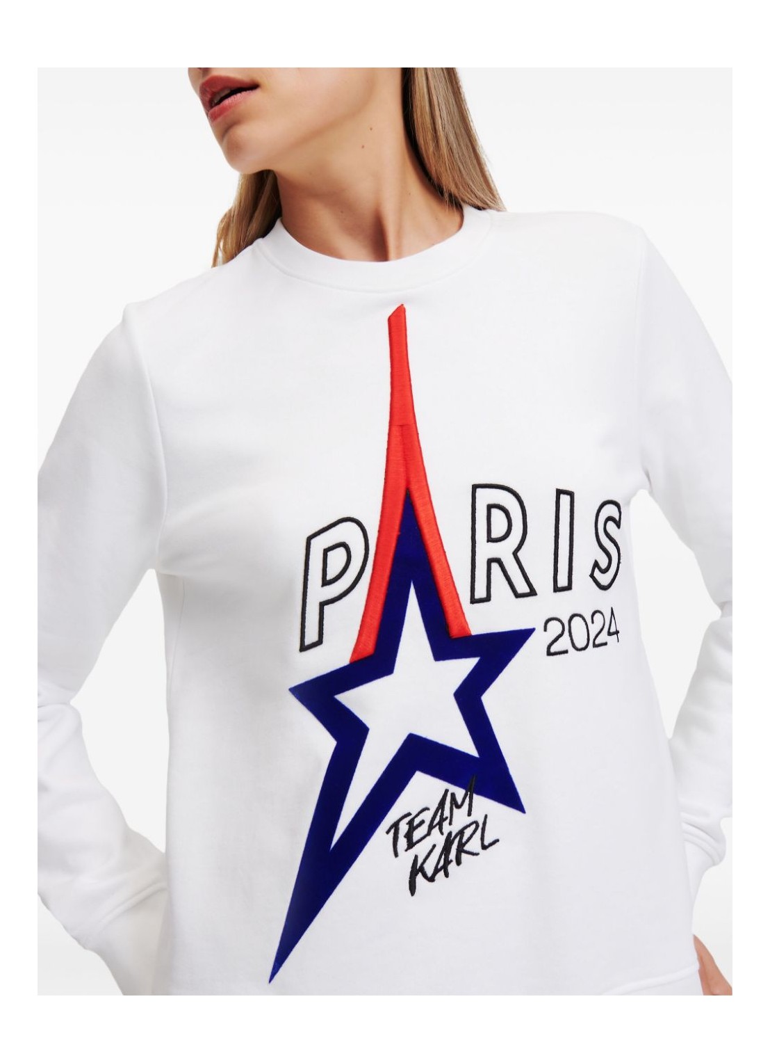 NWT $100 Karl Lagerfeld Paris Quilt And Mesh Sweatshirt Size M White deals Neoprene