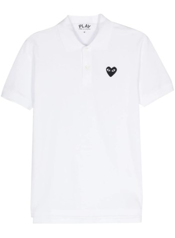 Comme des garcons white t shirt black heart best sale