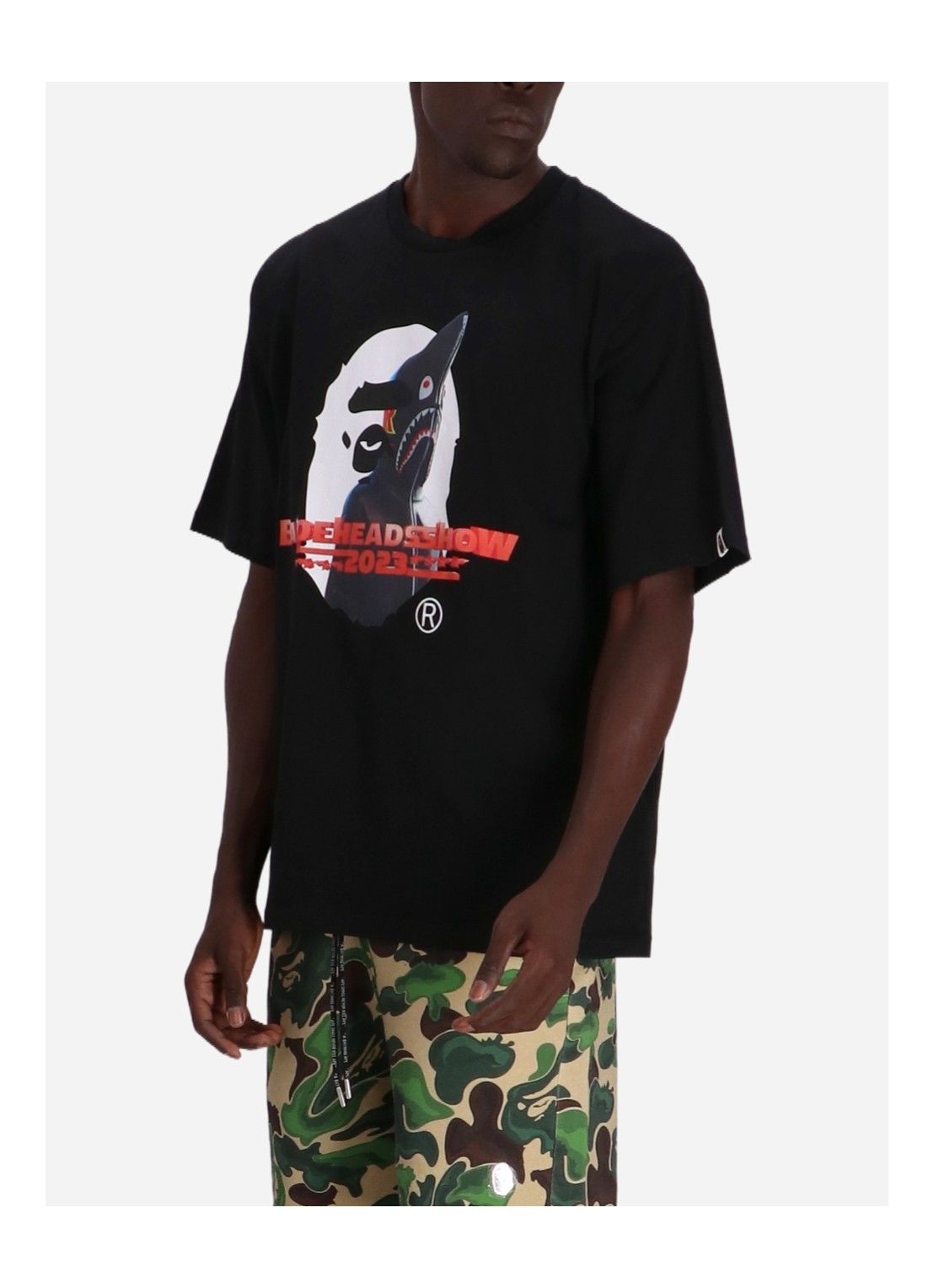 bape t-shirt manbape head show souvenir relaxed tee - 1j20109036 bkx Talla M