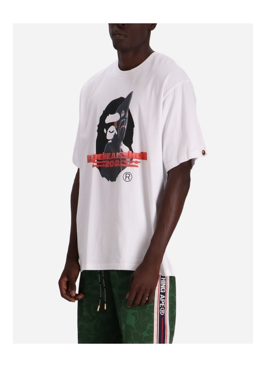 bape t-shirt manbape head show souvenir relaxed tee - 1j20109036 wht Talla M