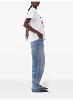 ganni top womanbasic jersey cherry relaxed t-shirt - t4004 151
