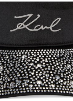 karl lagerfeld cap womank/signature glitter stud cap - 240w3413 a999