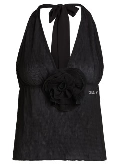 karl lagerfeld shirt womankarl dna plisse halter top - a2w46007 dw1