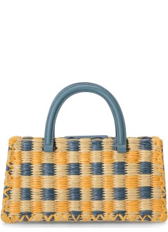 tory burch crossbody womanella hand crocheted checkered e w top handle - 167739400 400