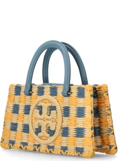 tory burch crossbody womanella hand crocheted checkered e w top handle - 167739400 400